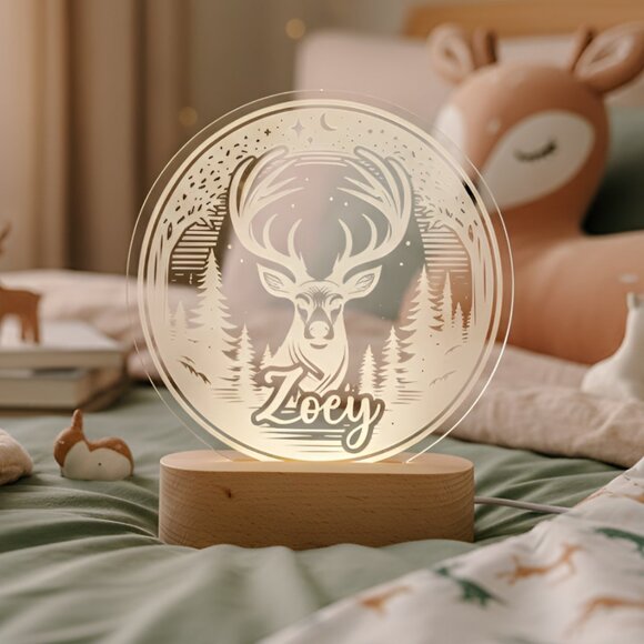 Deer LED Name Light | Woodland Kids Room Decor & Baby Shower Gift - Picture 8 of 8